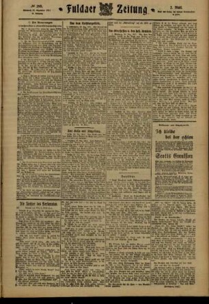 Zweite Ausgabe vom Mittwoch, den 27. Dezember 1911.