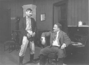Rose Bernd. Drama von Gerhart Hauptmann. Staatsschauspiel Dresden, Neueinstudierung 14.10.1926 : Szene mit Friedrich Lindner (rechts) als Christoph Flamm