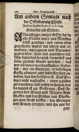 Am andern Sontage nach der Offenbarung Christi.