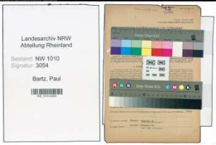 Entnazifizierung Paul Bartz , geb. 03.09.1897 (Vertreter)