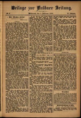 Zweite Ausgabe vom Mittwoch, den 05. Februar 1896.