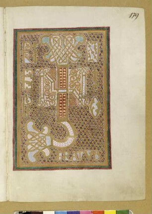 Sogenanntes Kostbares Evangeliar — Initialzierseite des Johannesevangeliums, Folio fol. 179r
