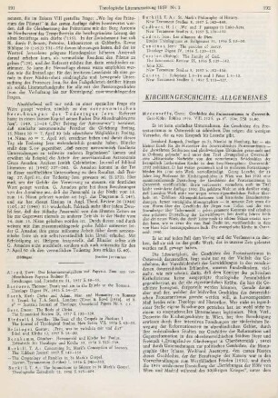 Kirchengeschichte: Allgemeines
