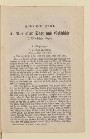 A. Aus alter Sage und Geschichte