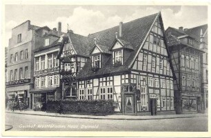 Lange Straße Ecke Krumme Straße. Detmold. 2. Haus links neben dem Eckhaus: Porzellangeschäft Buchholz. private Abgabe