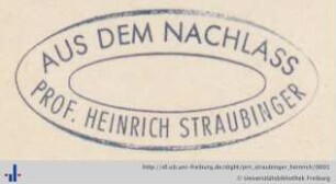 [Provenienz]: Straubinger, Heinrich