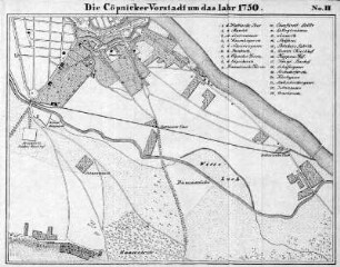Karte: No. III Die Cöpnicker Vorstadt um das Jahr 1750