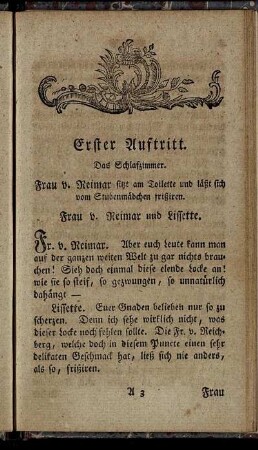 Erster Auftritt. - Sechster Auftritt.