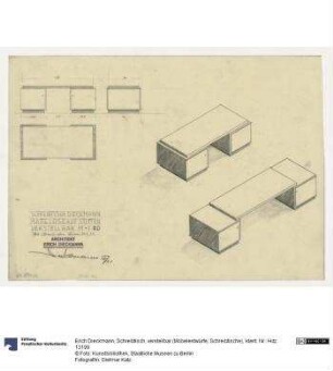 Schreibtisch, verstellbar (Möbelentwürfe, Schreibtische)