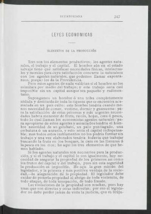 Leyes económicas : Elementos de la producción