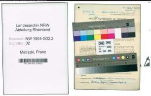 Entnazifizierung Franz Matiszki , geb. 19.04.1901 (Steuerbeamter)