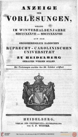 Wintersemester 1837/1838