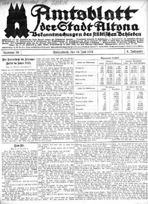 Nummer 29 : Sonnabend, den 19. Juli 1924