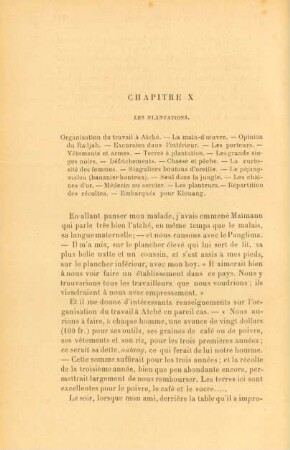 Chapitre X. Les plantations