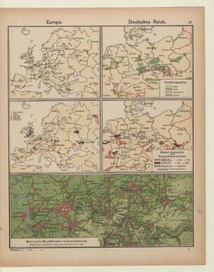 Europa, Textilindustrie, Metall-Industrie und Bergwerksbezirke