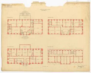 Schloss Erxleben Umbau I: 4 Grundrisse 1:100