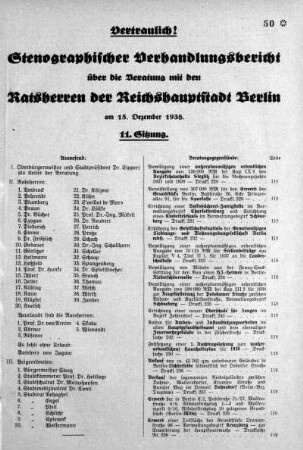 11. Sitzung, 15. Dezember 1938