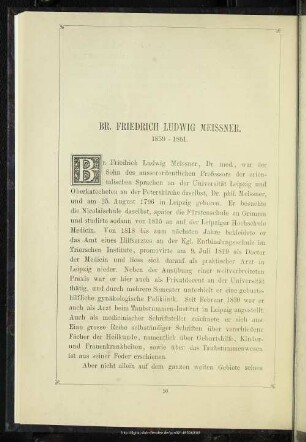 Br. Friedrich Ludwig Meissner : 1859-1861