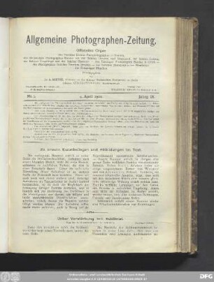 Nr. 1. 4. April 1902. Jahrg. IX.