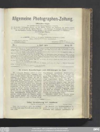 Nr. 1. 4. April 1902. Jahrg. IX.