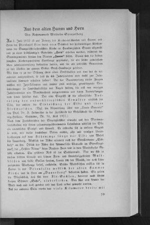Aus dem alten Hamm und Horn