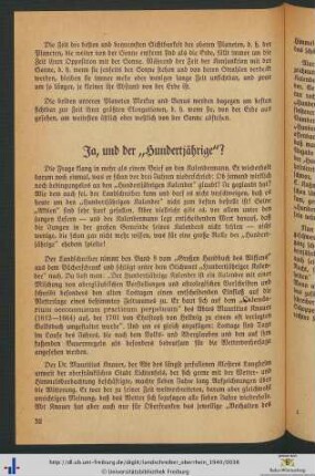 Ja, und der „Hundertjährige“?