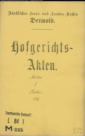 Möller, Henrich Hermann zu Jerxen gegen Simon Henrich Betke in der Bremke - Schuldforderung