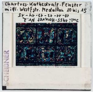Chartres: Kathedrale, Glasfenster, mittleres Westfenster, Medaillon 10 bis 15