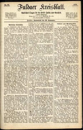 Ausgabe vom Samstag, den 16. November 1878.