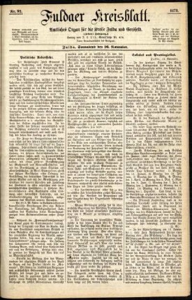 Ausgabe vom Samstag, den 16. November 1878.