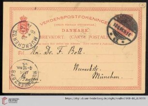 Briefe von Johan L. Heiberg an Franz Boll: Karte von Johan L. Heiberg an Franz Boll