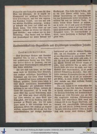 Landwirthschaftliche Gegenstände und Erzählungen vermischten Inhalts.