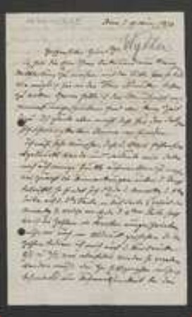 Brief von Heinrich Wydler an Unbekannt