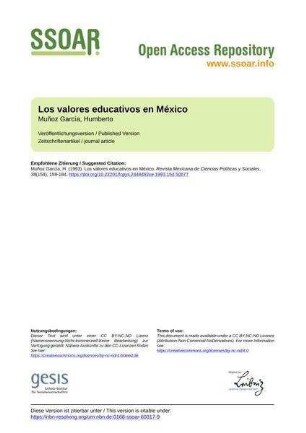 Los valores educativos en México