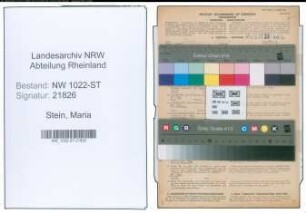 Entnazifizierung Maria Stein , geb. 26.11.1908 ()