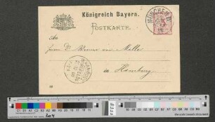 Postkarte an Werner von Melle