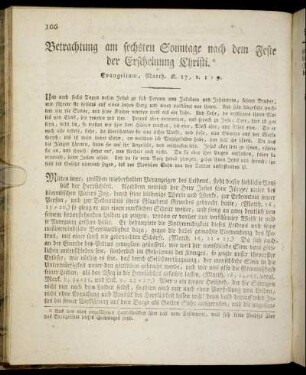 [21.] Betrachtung am sechsten Sonntage nach dem Feste der Erscheinung Christi. - [27.] Predigt am Sonntage Reminiscere.