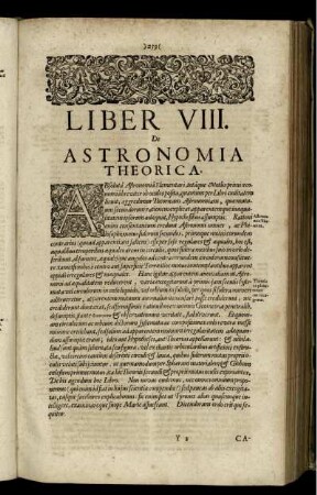 Liber VIII. De Astronomia Theorica.