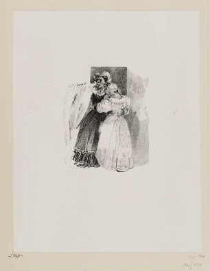Gardejäger verlassen die Frauen, erste Idee, aus: "Lithographisches Album"