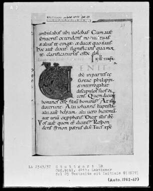 Lectionar — Initiale V(enit), Folio 29recto