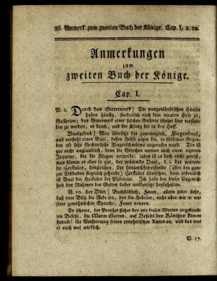 Anmerkungen zum zweiten Buch der Könige.