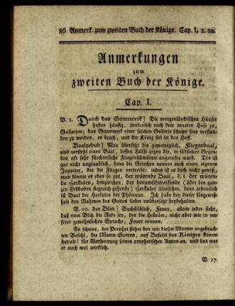 Anmerkungen zum zweiten Buch der Könige.