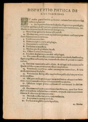 Disputatio Physicae De Coctionibus.