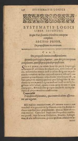 Cap. I. De propositionis constitutione.
