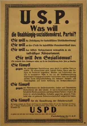 USPD-Plakat, 1920
