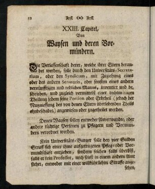 12-16, XXIII. Capitel, Von Waysen und deren Vormündern.