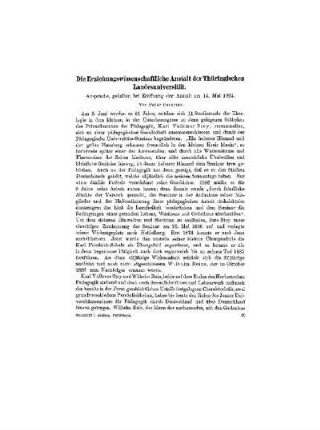 Die Erziehungswissenschaftliche Anstalt der Thüringischen Landesuniversität : Ansprache, gehalten bei Eröffnung der Anstalt am 14. Mai 1924