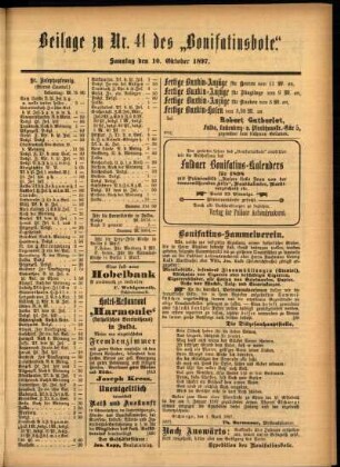 Zweite Ausgabe vom Sonntag, den 10. Oktober 1897.