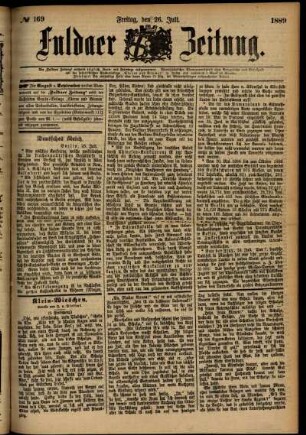 Ausgabe vom Freitag, den 26. Juli 1889.