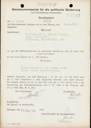 Kliegl, Alfred, Prof. Dr.phil.